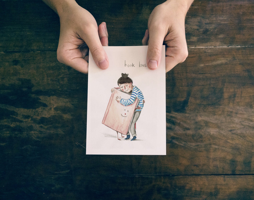 Postkaart Book love