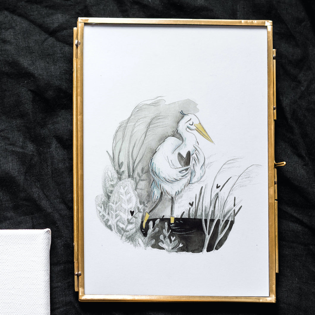 Postkaart Zilverreiger