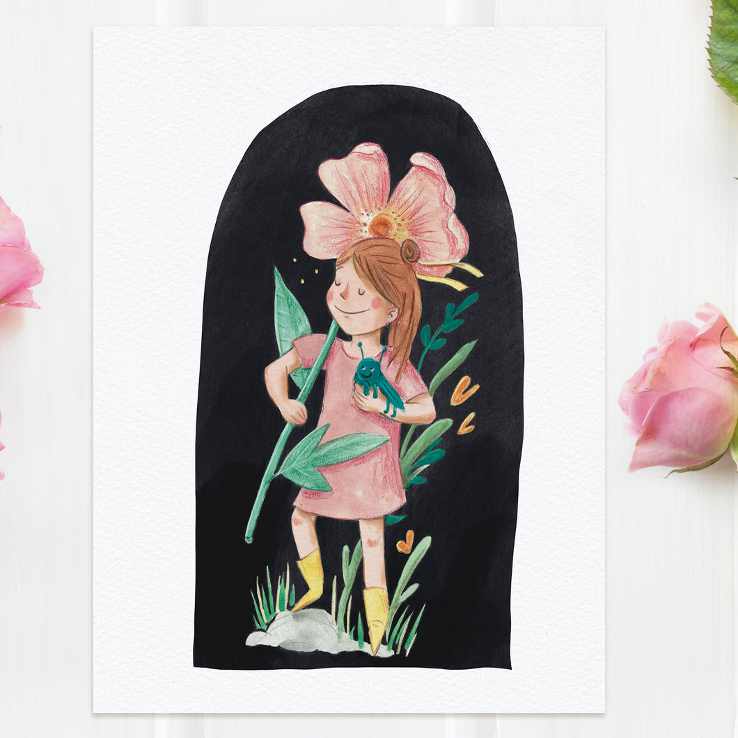 Postkaart 'Wilde roos'